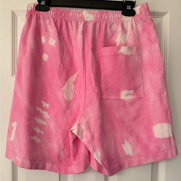 SPORTY & RICH Pink Tie Dye Cotton Jersey Shorts Size Medium - Picture 4 of 10